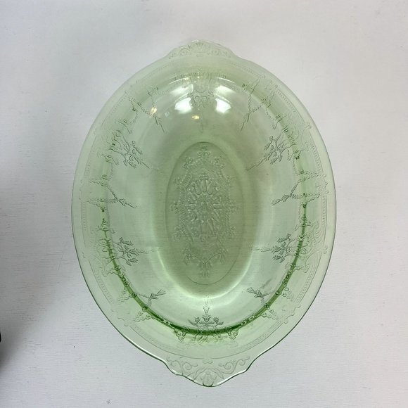 Anchor Hocking Dining Vintage Anchor Hocking Green Glass Princess Candy Dish Oval 93s